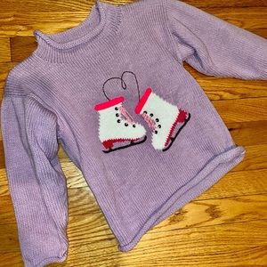 Girls”Ice skates” sweater size 10
